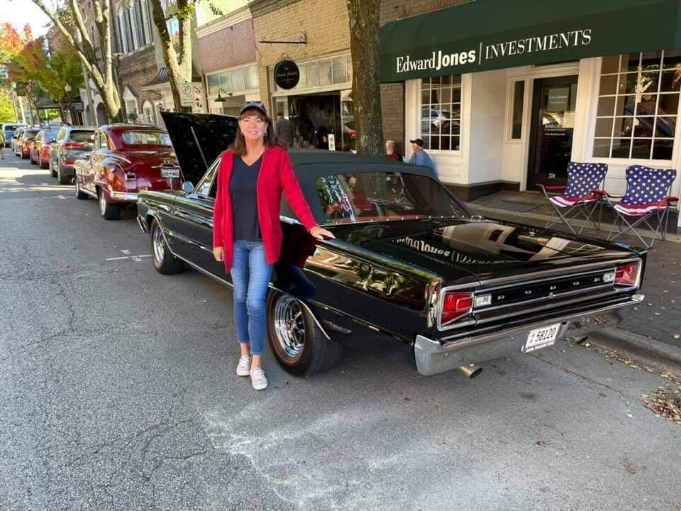Debi Shepard with her classic car