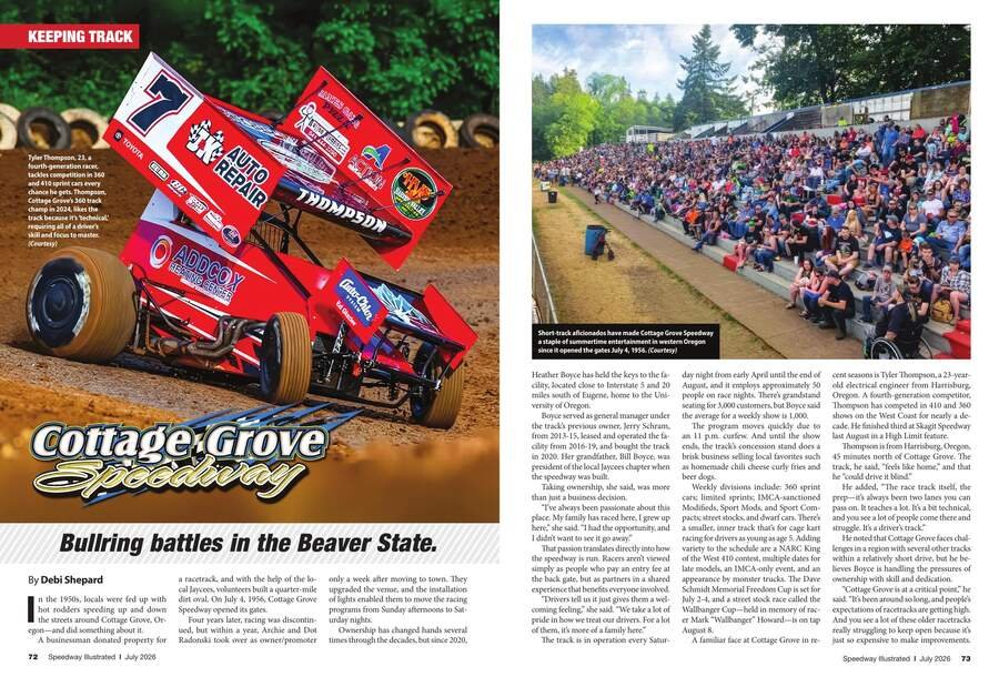 Cottage Grove Speedway tearsheet